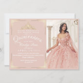 Princess Quinceañera Spanisch Rosa Foto 15. Einladung (Vorderseite)