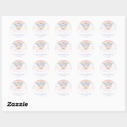 Princess Rainbow Round Sticker (Blatt)