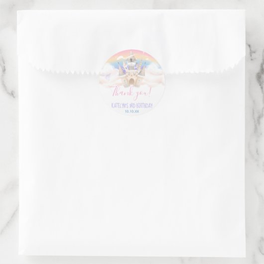 Princess Rainbow Round Sticker (Tasche)