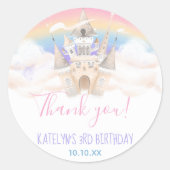 Princess Rainbow Round Sticker (Vorderseite)