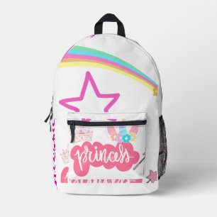 Princess Rainbow Star Kids White Rucksack