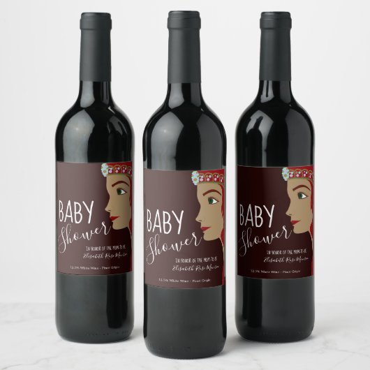 Princess Red Baby Dusche Weinetikett (Flaschen)