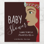 Princess Red Baby Dusche Weinetikett (Einzelnes Label)