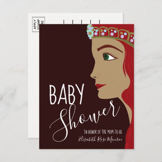 Princess Red Baby Shower Einladung (Vorne/Hinten)