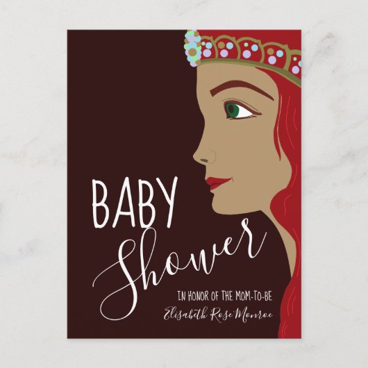 Princess Red Baby Shower Einladung (Vorderseite)