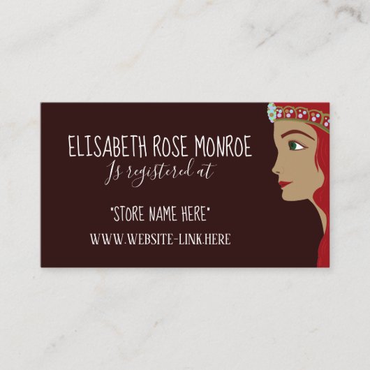 Princess Red Baby Shower Geschenkregister Begleitkarte (Vorderseite)