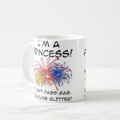 Princess Release Glitzer Funny Mug Kaffeetasse (Vorderseite Links)