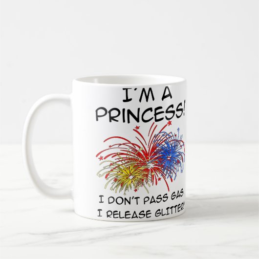 Princess Release Glitzer Funny Mug Kaffeetasse (Links)