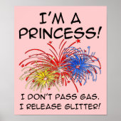 Princess Release Glitzer Funny Poster Sign (Vorne)