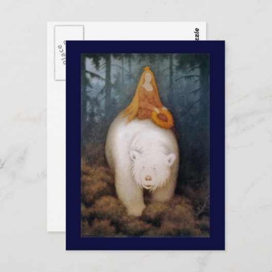 Princess Riding King Polar Bear Postkarte (Vorne/Hinten)