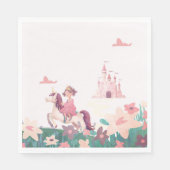 Princess Riding Unicorn Paper Napkins Serviette (Vorderseite)