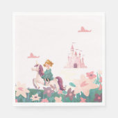 Princess Riding Unicorn Paper Napkins Serviette (Vorderseite)