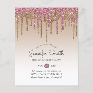 Princess ROSE PINK GOLD Tropfen Glitzer JEDEN GEBU