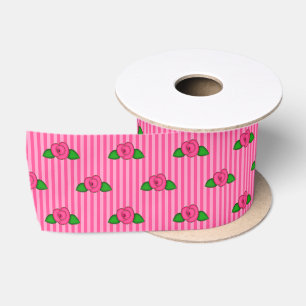 Princess Rosenknospe Stripes 3-SATIN RIBBON SPOOL Satinband