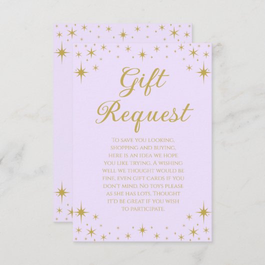 Princess Royal Birthday Gift Request Card Einladung (Vorne/Hinten)