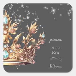 Princess Royal Birthday Quadratischer Aufkleber