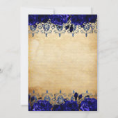 Princess Royal Blue Butterfly Quinceañera Einladung (Rückseite)