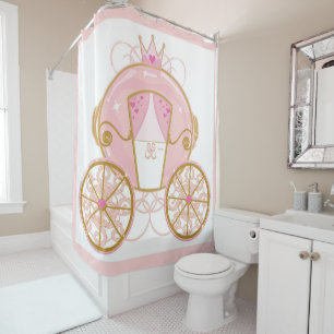 Princess Royal Carriage Pink & Gold Duschvorhang
