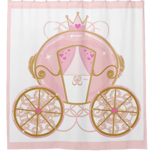 Princess Royal Carriage Pink & Gold Duschvorhang (Vorderseite)