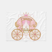 Princess Royal Carriage Pink & Gold Personalisiert Fleecedecke (Vorderseite (Horizontal))