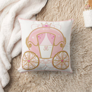 Princess Royal Carriage Pink & Gold Personalisiert Kissen