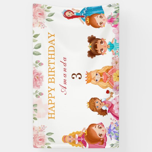 Princess Royal Happy Birthday 3. Banners Signs Banner (Vertikal)