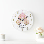 Princess Royal Pink & Gold Carriage Wall Art Große Wanduhr (Zuhause)