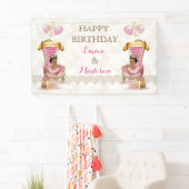 Princess Royal Throne African American Twins Girl Banner (Insitu)