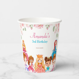 Princess Royals Pink Birthday Party 3rd Paper Cups Pappbecher