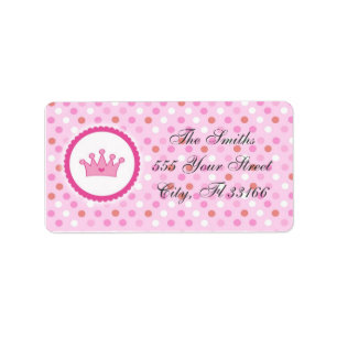 Princess Rücksendeadressen-Aufklebers Pink Adressaufkleber