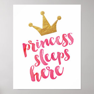 Princess schläft hier Kinder Plakatdruck Poster