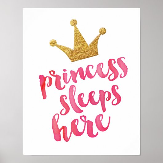 Princess schläft hier Kinder Plakatdruck Poster (Vorne)