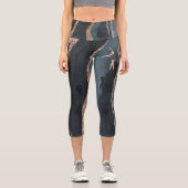 Princess Schmetterling Ballerina blau und gold Capri Leggings (Vorderseite)