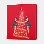 Princess Schmetterling Ballerina blau und gold Keramikornament (Links)