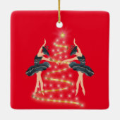 Princess Schmetterling Ballerina blau und gold Keramikornament (Rückseite)