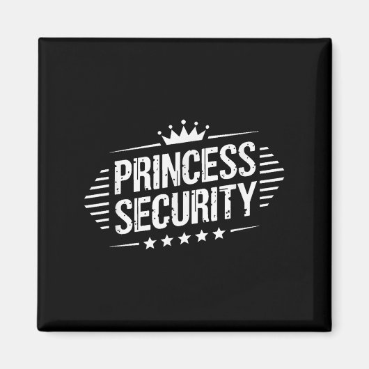Princess Security Boys Brother Retro Birthday Vate Magnet (Vorne)