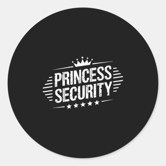 Princess Security Boys Brother Retro Birthday Vate Runder Aufkleber (Vorderseite)