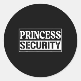 Princess Security Funny Birthday Halloween-Party Runder Aufkleber