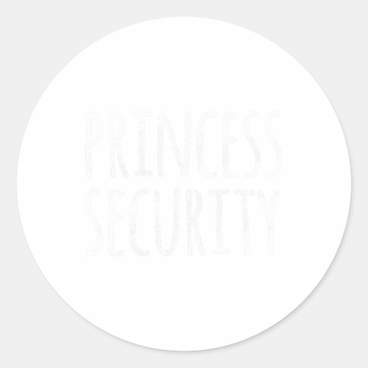 Princess Security Halloween Kostüm Vater Men Match Runder Aufkleber (Vorderseite)