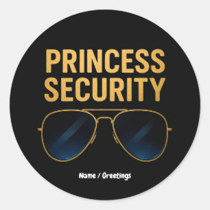 Princess Security Magic Halloween Geburtstagsparty Runder Aufkleber