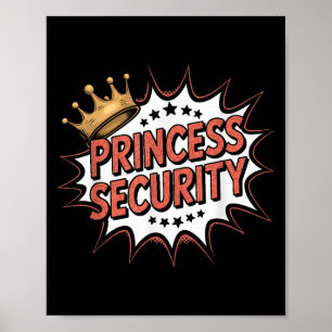 Princess Security Retro Birthday Vater & Amp; Mama Poster