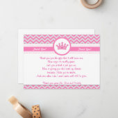 Princess Silver Pink Danke Karte Hinweis (Vorderseite/Rückseite Beispiel)