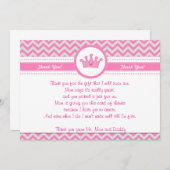 Princess Silver Pink Danke Karte Hinweis (Vorne/Hinten)