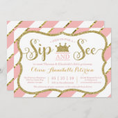 Princess Sip and See Baby Shower Einladung (Vorne/Hinten)