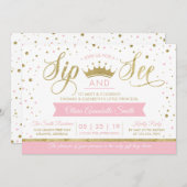 Princess Sip and See Baby Shower Einladung (Vorne/Hinten)