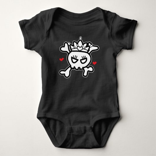 Princess Skull&Cross Bones Baby Strampler (Vorderseite)
