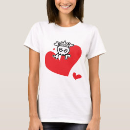 Princess Skull mit großem Herzen T-Shirt