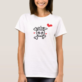 Princess Skull mit Herz T-Shirt