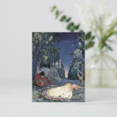 Princess Sleeping in Forest Postkarte (Stehend Vorderseite)