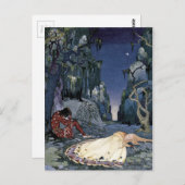 Princess Sleeping in Forest Postkarte (Vorne/Hinten)